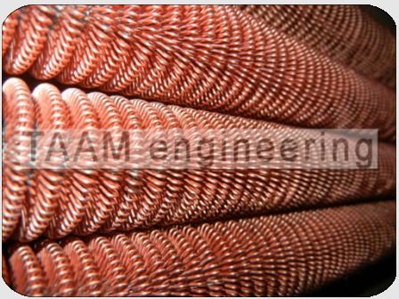 Copper Tubes Finned with Copper Wire Wound Fins